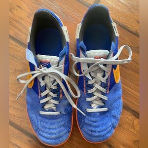 Nike Kids Blue and Orange Indoor Soccer Shoes Size 5.5